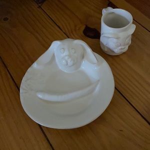 Bunny rabbit plate and cup